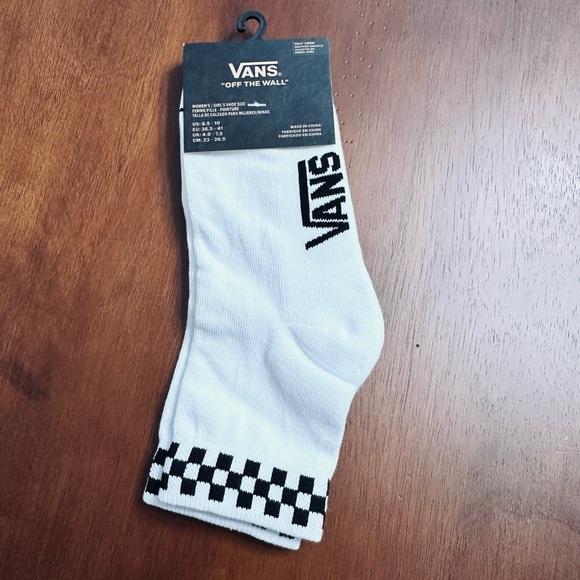Vans White with Black Checkered Graphic Socks - Picture 2 of 4